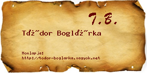 Tódor Boglárka névjegykártya